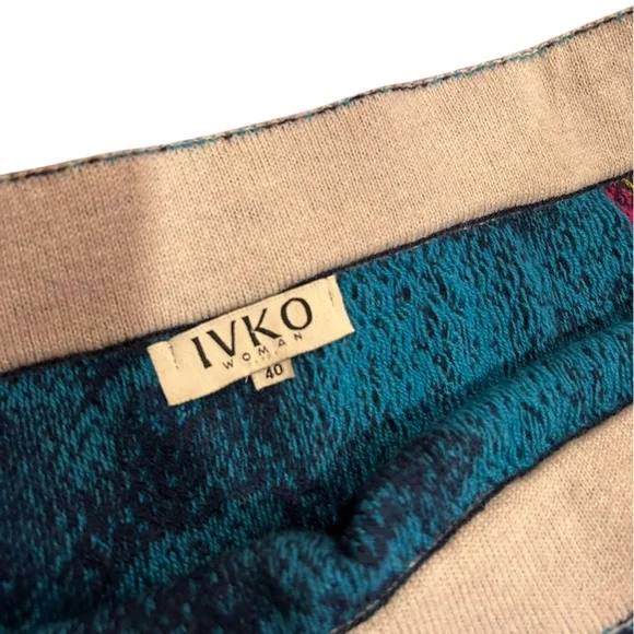 IVKO bohemian Multicolor Floral A-Line wool sweater Skirt - Picture 3 of 4